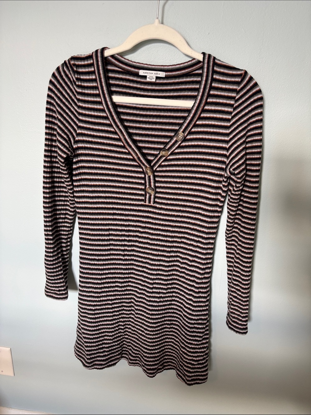 American Eagle Outfitters Striped Knit Mini Dress
